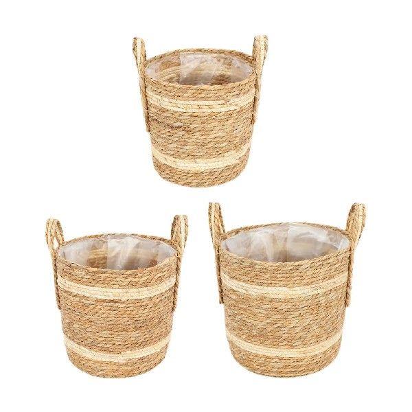Woven Planter Basket Plant Container with Handles Porch