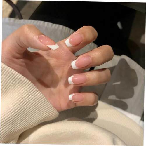 24pcs French Nails For Women Simple Fake Nails穿戴甲