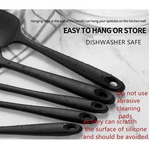 silicone mixing batter scraper spatula set一体式硅胶奶油刮