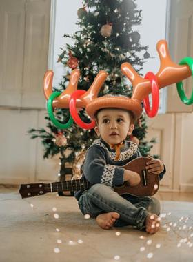 Inflatable antler headband interactive toy Christmas party