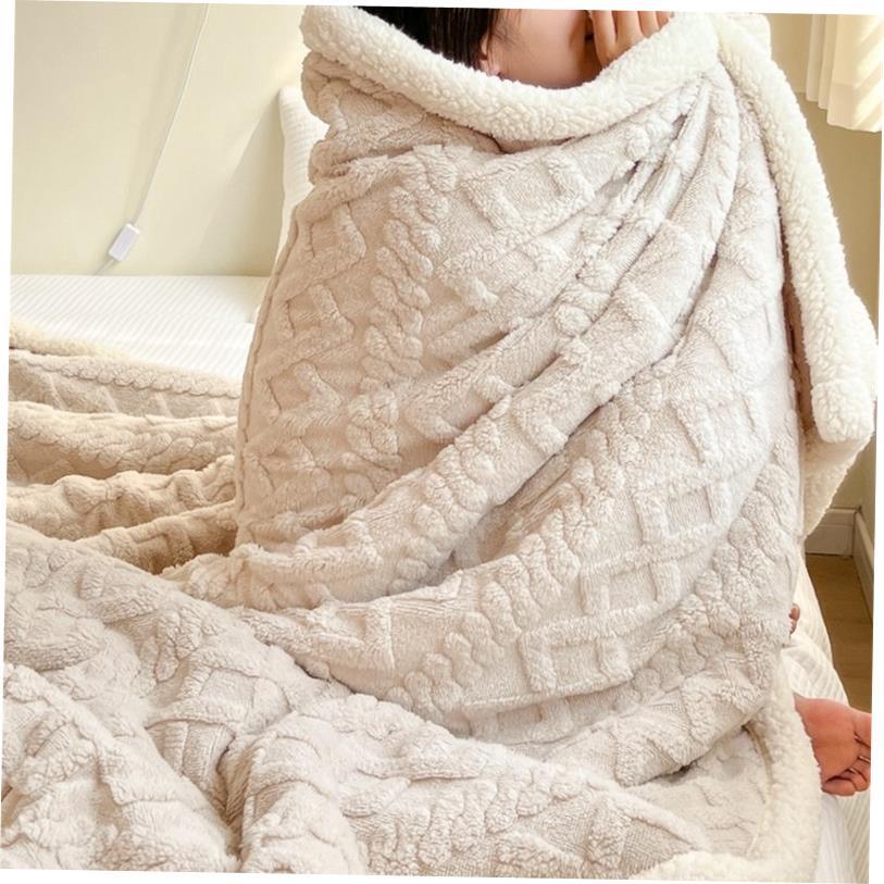 Large Sherpa Fleece Blanket Throw Fur Warm Sofa Bed Soft