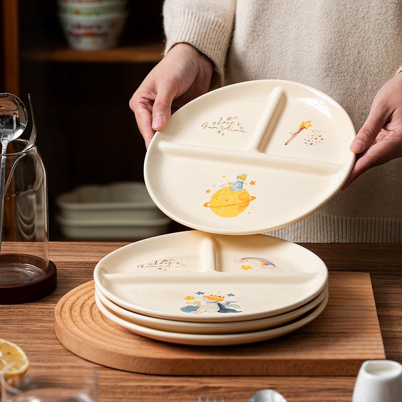 9 Ceramic Japanese style Little Prince Round Set Meal Plate