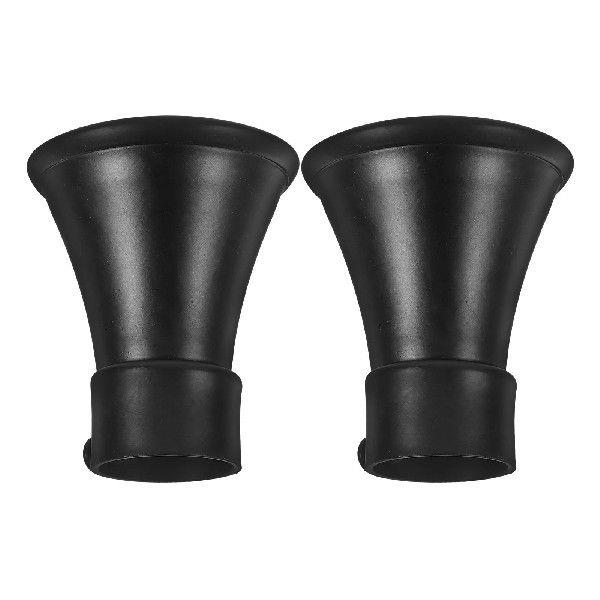2 Pcs Nail Machine Cable Curtain Rod Decorative Head Black
