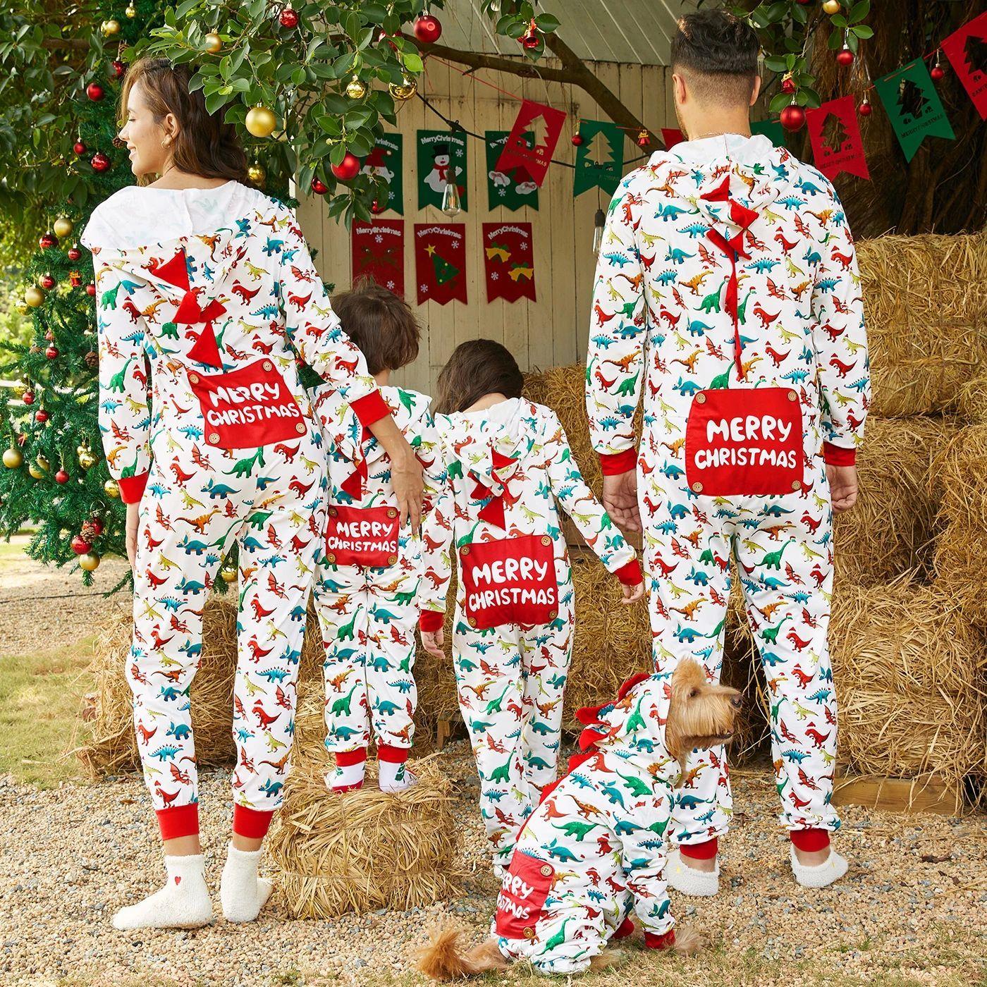 PatPat Christmas Dinosaur Print Family Matching Long-sleeve