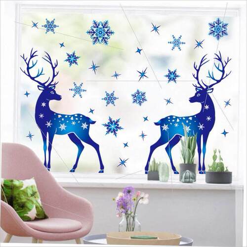 Christmas snow decals Decorate with moose decals静电贴