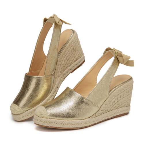 Wedges Sandals For Women Fashion Closed Toe Bandage Espadril