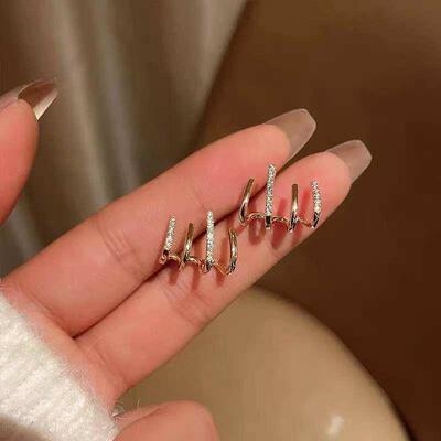 Earing Claw Ear Hook Clip Earrings for Women Four-Prong Sett