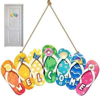 Rustic Wood Summer Door Wall Decor Beach Decorations