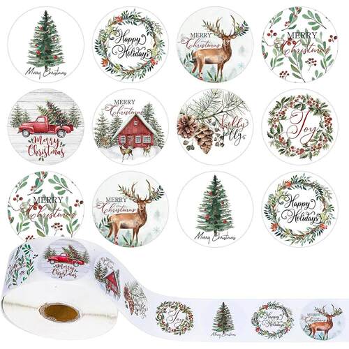 100-500Pcs Christmas Stickers Xmas Labels Stickers Decor Mer