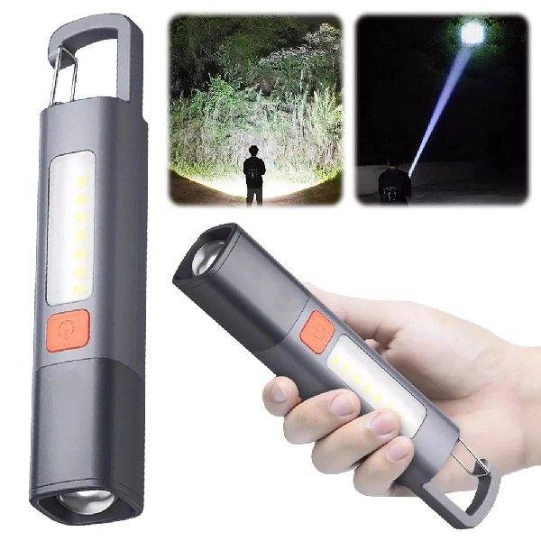 10Pcs Super Bright LED Flashlight XPE COB Torch with Hook
