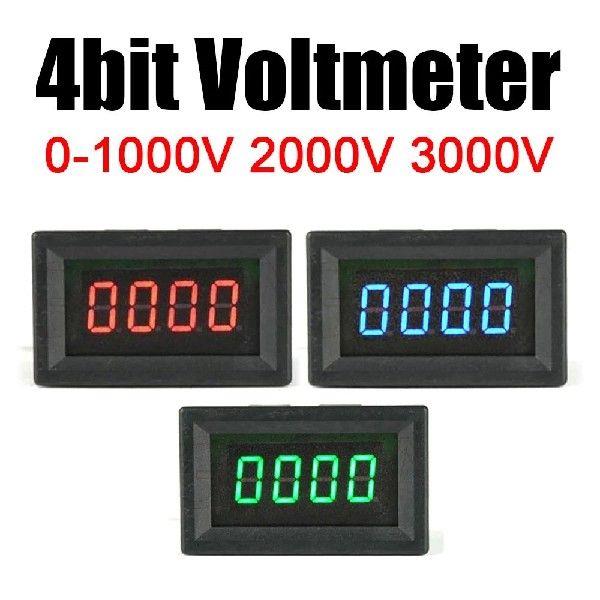 4bit DC 3000V 2000V 1000V Voltmeter LED Digital VOLT Meter