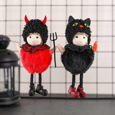 Halloween decorations Witch black cat trick pendant doll