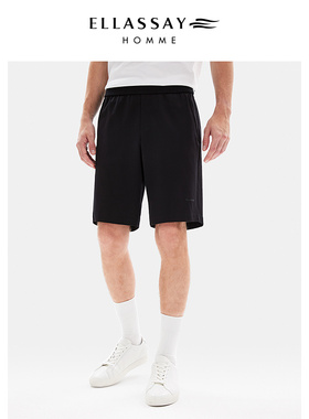 ELLASSAY歌力思男装25夏季匹马棉混纺松紧腰五分裤EME362K03800