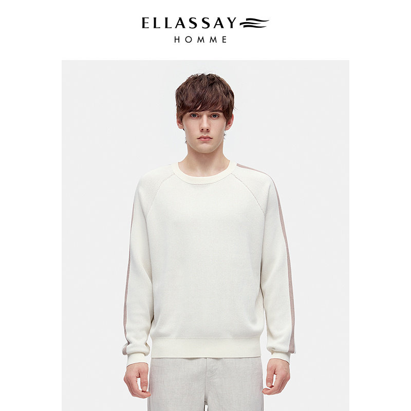 ELLASSAY歌力思男装26丝麻双面两穿圆领休闲舒适毛衣EME371M01500