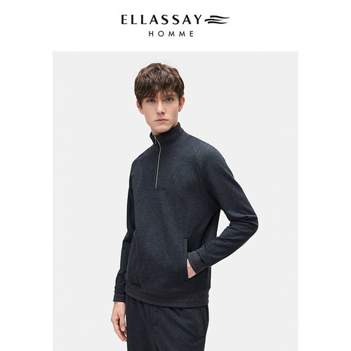 ELLASSAY歌力思男装2025年秋冬羊毛混纺半拉链卫衣EME363Z01300