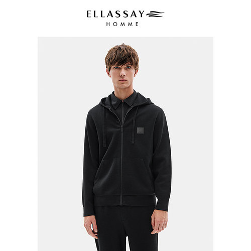 ELLASSAY歌力思男装新款羊毛开衫外套加厚针织毛衣EME353M00500