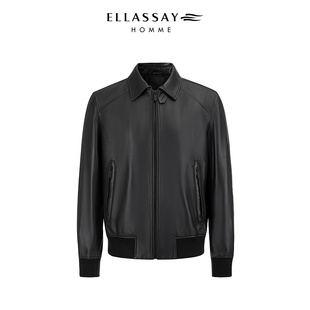 ELLASSAY歌力思男装新西兰进口绵羊皮衣哈灵顿外套男EME354X01100