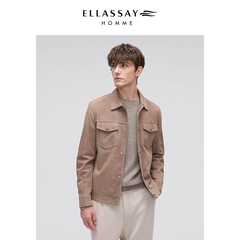 ELLASSAY歌力思男装2025年秋冬中非进口绒皮皮衣EME363X00800
