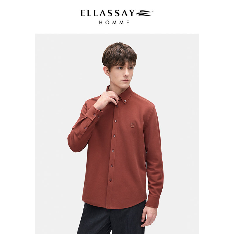 ELLASSAY歌力思男装2025年秋冬美国飘马棉经典衬衫EME363C01000