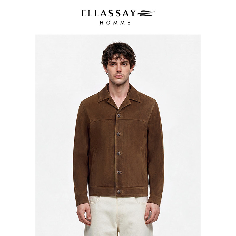 ELLASSAY歌力思男装土耳其反绒皮衣
