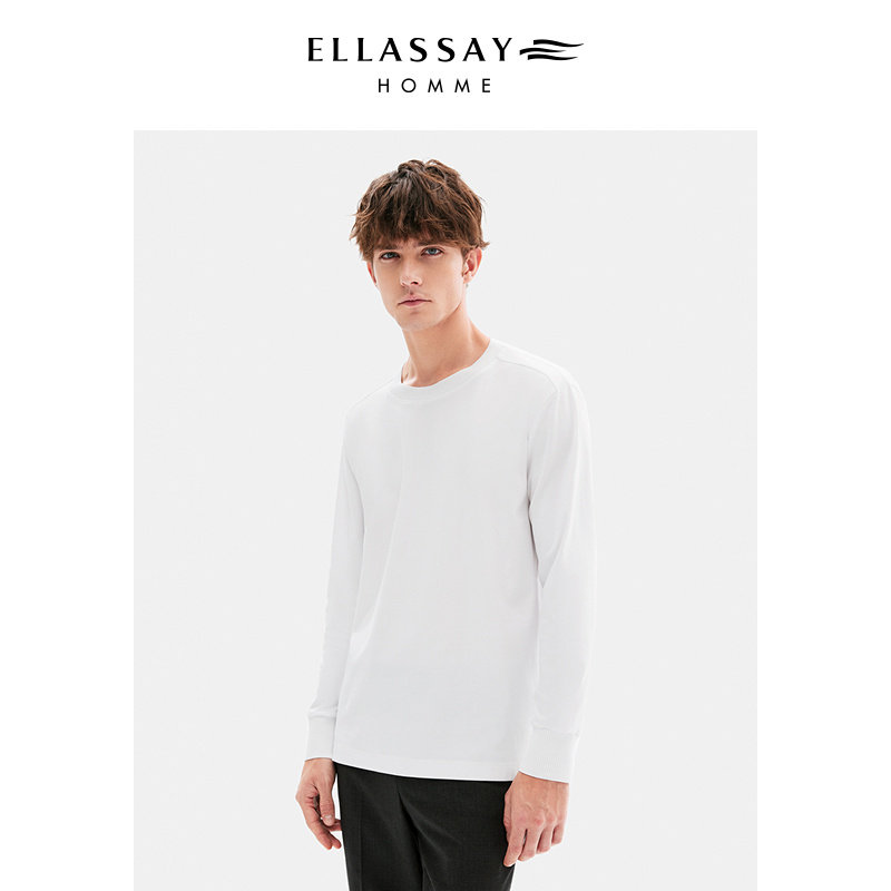 ELLASSAY歌力思男装25新款黄金羊毛圆领长袖打底衫EME361Z03900