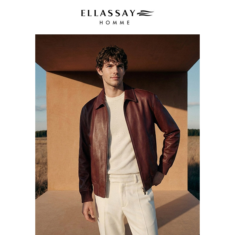 【陈正飞同款】ELLASSAY歌力思男装26秋冬经典羊皮革夹克