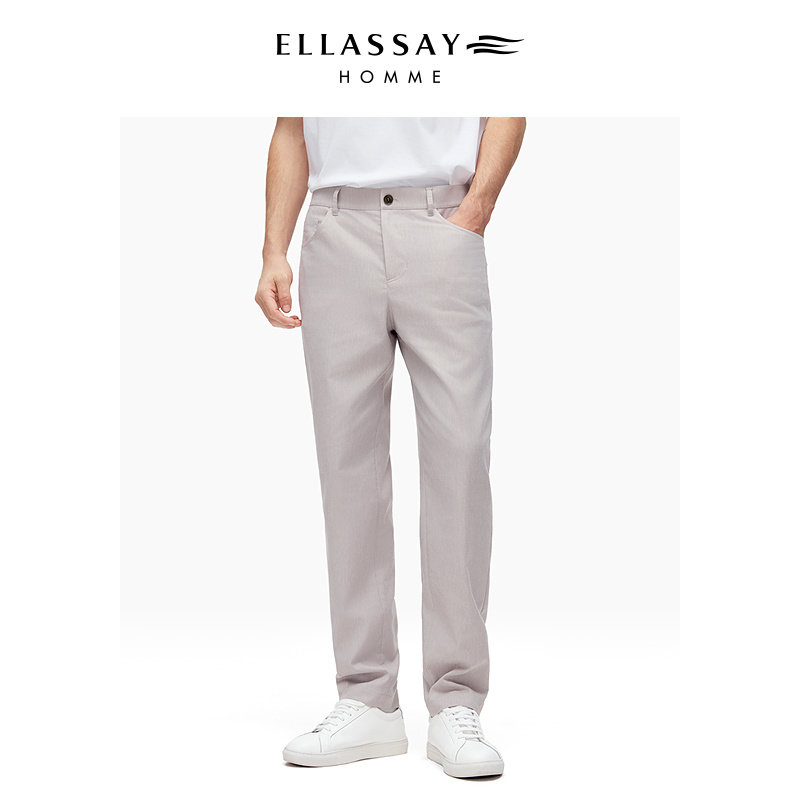ELLASSAY歌力思男装26年春夏凉感亚麻直筒商务闲裤EME372K04300
