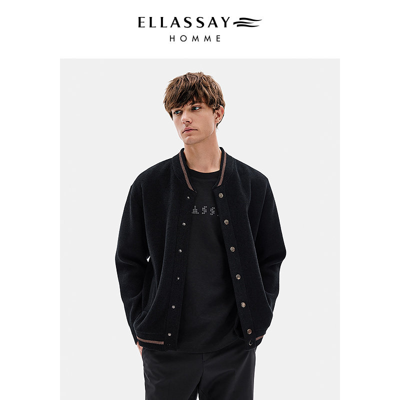 ELLASSAY歌力思男装早春新款针织外套开衫毛衫EME354M01400