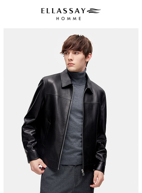 ELLASSAY歌力思男装2025年冬甄选绵羊皮胚哈灵顿夹克EME364X01700