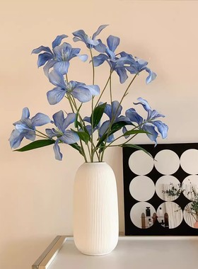 复古ins油画火焰兰仿真假花欧式花束家居客厅桌面插花装饰品摆件