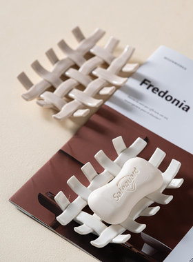 仿编制陶瓷滤水香皂架装饰品摆件