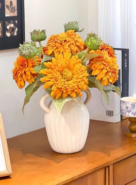 泰迪向日葵客厅装饰花插陶瓷花瓶