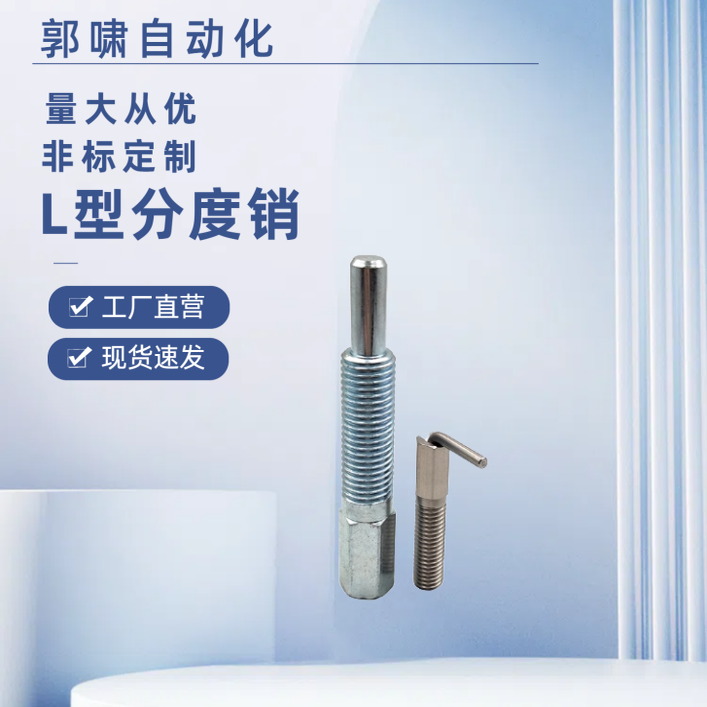 分度销今尾L型粗牙LBLT分割式定位柱弹簧销旋钮柱塞M6/8/10/12/16