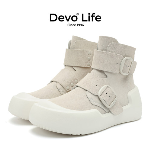 Devo软木鞋增高中帮鞋