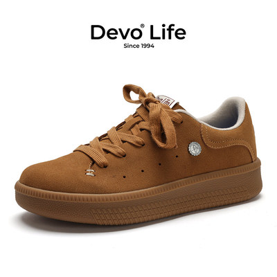 Devo/的沃女款复古软木板鞋
