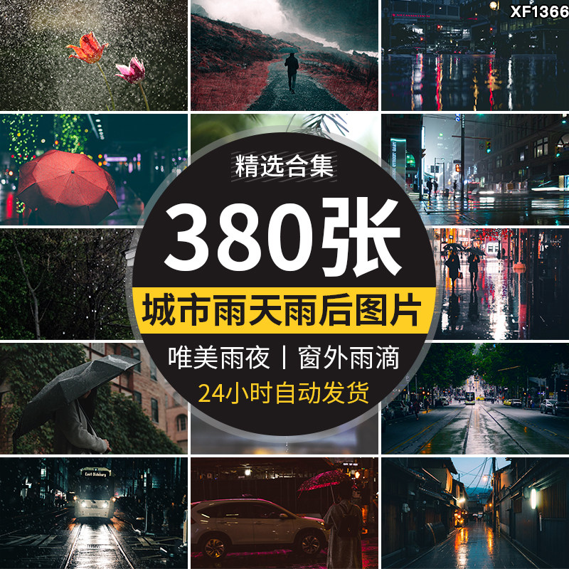 下雨天城市雨夜街景夜晚孤独情感窗户外玻璃雨滴唯美雨后图片素材
