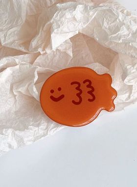 ins红色苹果手机扣支架鲷鱼烧伸缩粘贴式西红柿气囊后背贴硬