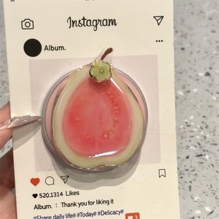 ins小众水果芭乐适用MagSafe磁吸懒人支架气囊伸缩吸附女