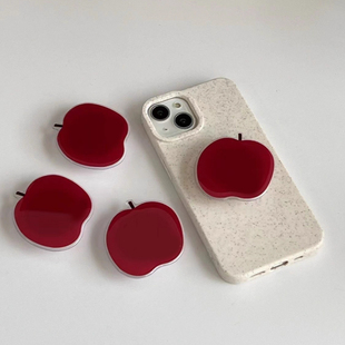 韩国ins时钟小众红苹果番茄手机椰子气囊支架3m胶背贴伸缩桌面