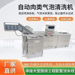 洗肉机高压喷淋牛排解冻洗肉机新鲜肉类清洗线加工设备 自动气泡式
