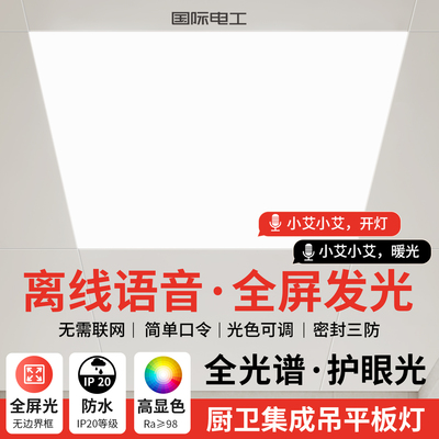 离线语音30x30cm平板灯集成吊顶