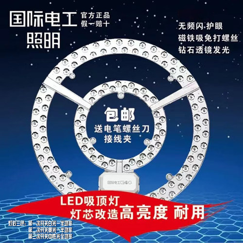 国际电工灯芯无频闪吸顶灯灯芯