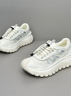 2025夏季新款网面透气厚底老爹鞋男潮牌增高6CM休闲高级感运动鞋