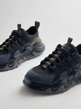 欧洲站2025春夏新款厚底增高潮牌男鞋四季款老爹鞋青年跑步运动鞋