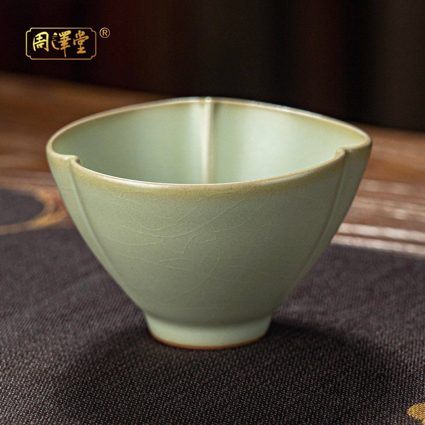 汝窑主人杯花口茶杯景德镇功夫茶具品茗杯青瓷手工天青汝瓷礼盒装,餐饮具,茶杯,淘宝优惠券,粉丝福利购,淘宝优惠卷