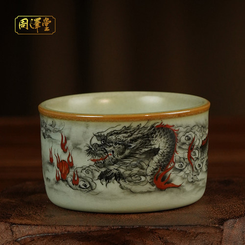 省级手绘汝瓷大师汝瓷可收藏中式