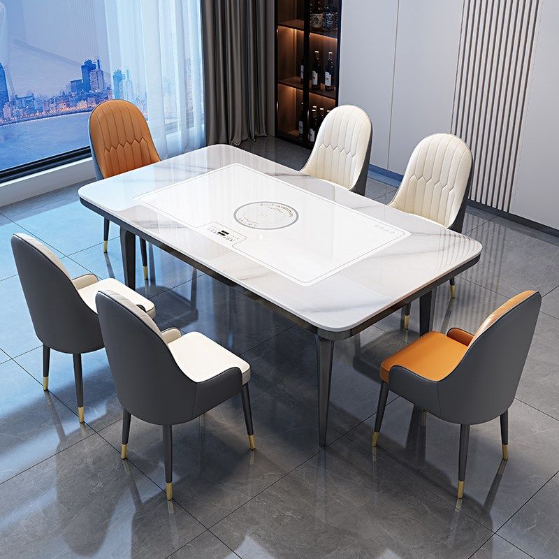 热卖暖菜板岩板西餐桌电磁炉加z热简约现代轻奢高端长方形家用火,住宅家具,岩板餐桌,淘宝优惠券,粉丝福利购,淘宝优惠卷
