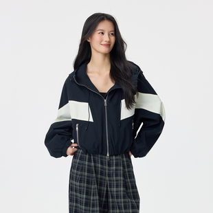 LOUZING轻户外运动服上衣女2026新款春小个子连帽防风风衣外套潮