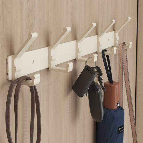 奶油白太空铝挂衣钩免打孔