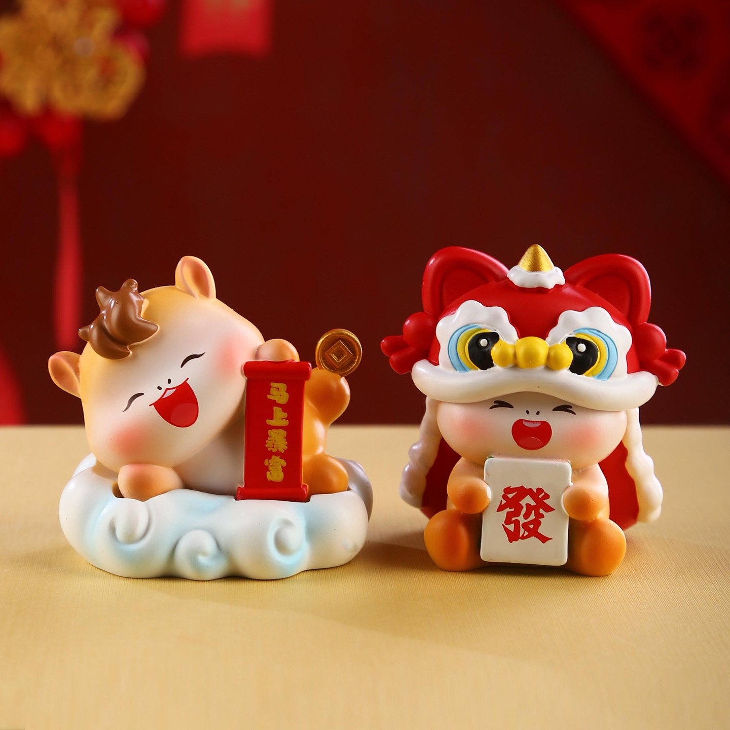 以梦为马马年吉祥物盲盒招财摆件